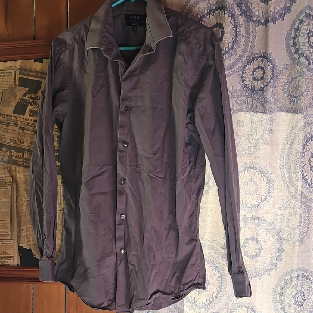 Apt. 9 Gray Button-Up Dress Shirt